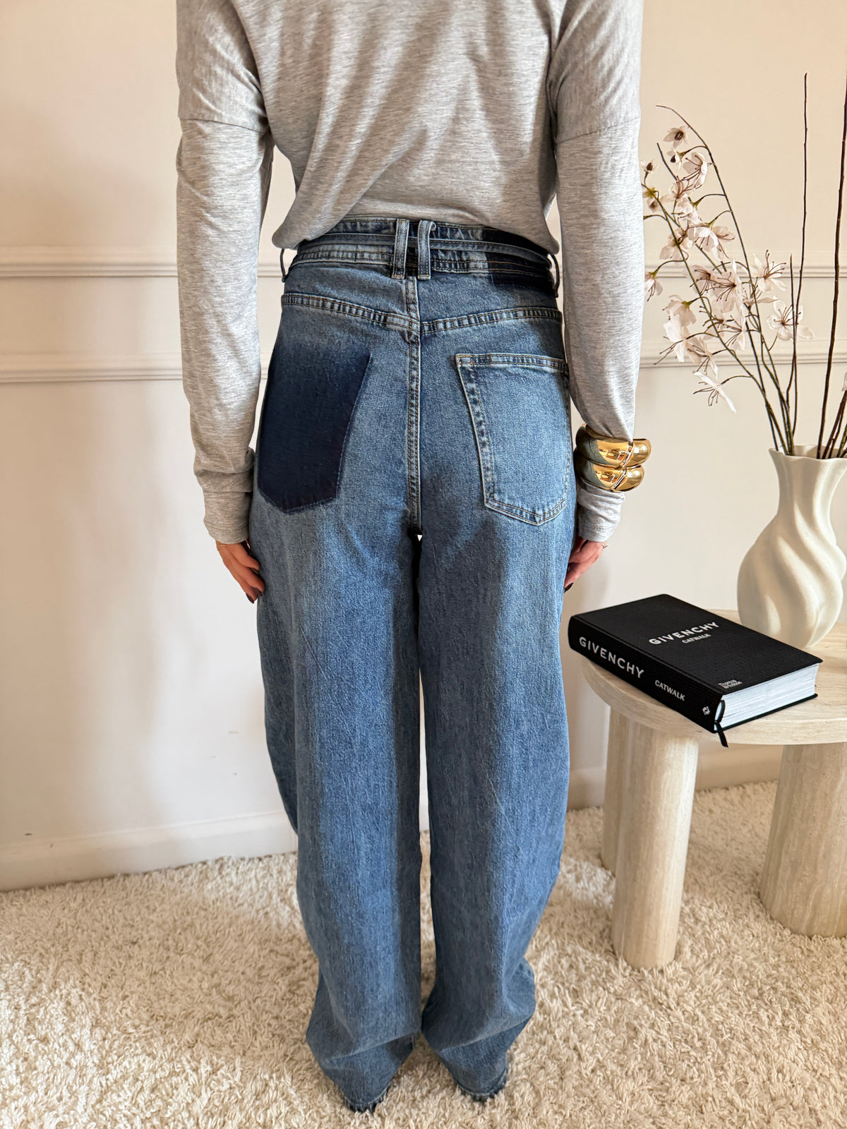 Jeans Wide Leg con Coulisse in Vita