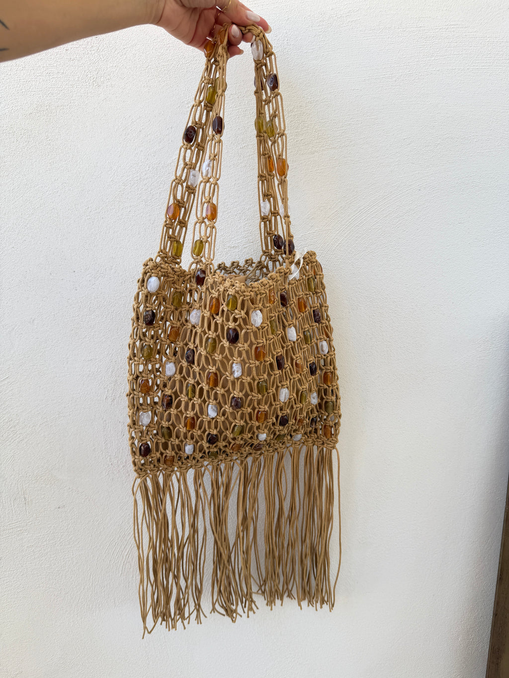 Borsa con Perline e Frange