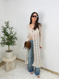 Cardigan lungo traforato