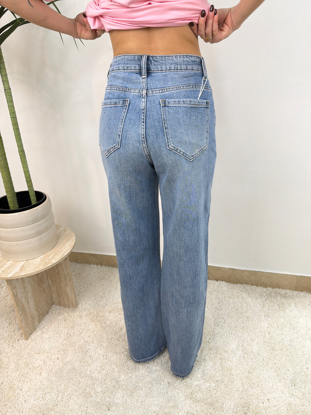 Jeans  wide leg Denim chiaro gamba ampia