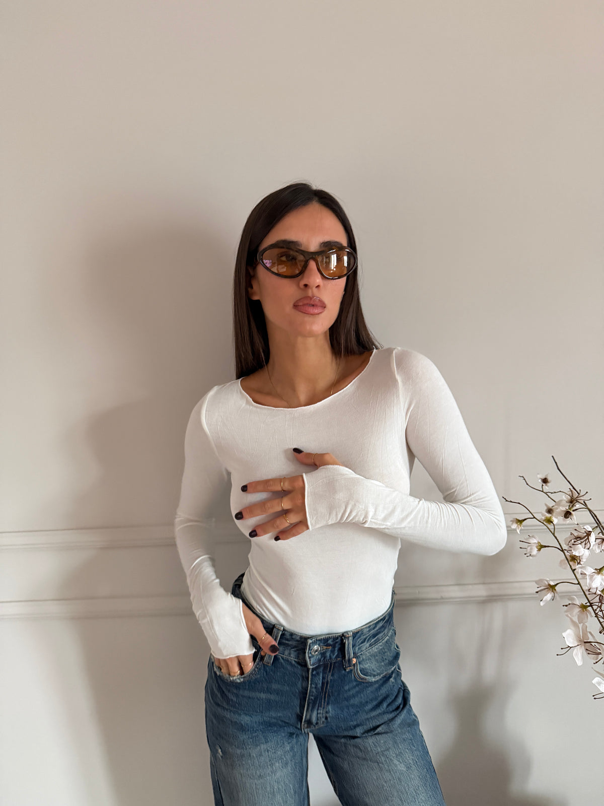 Body Basic semi velato a Maniche Lunghe