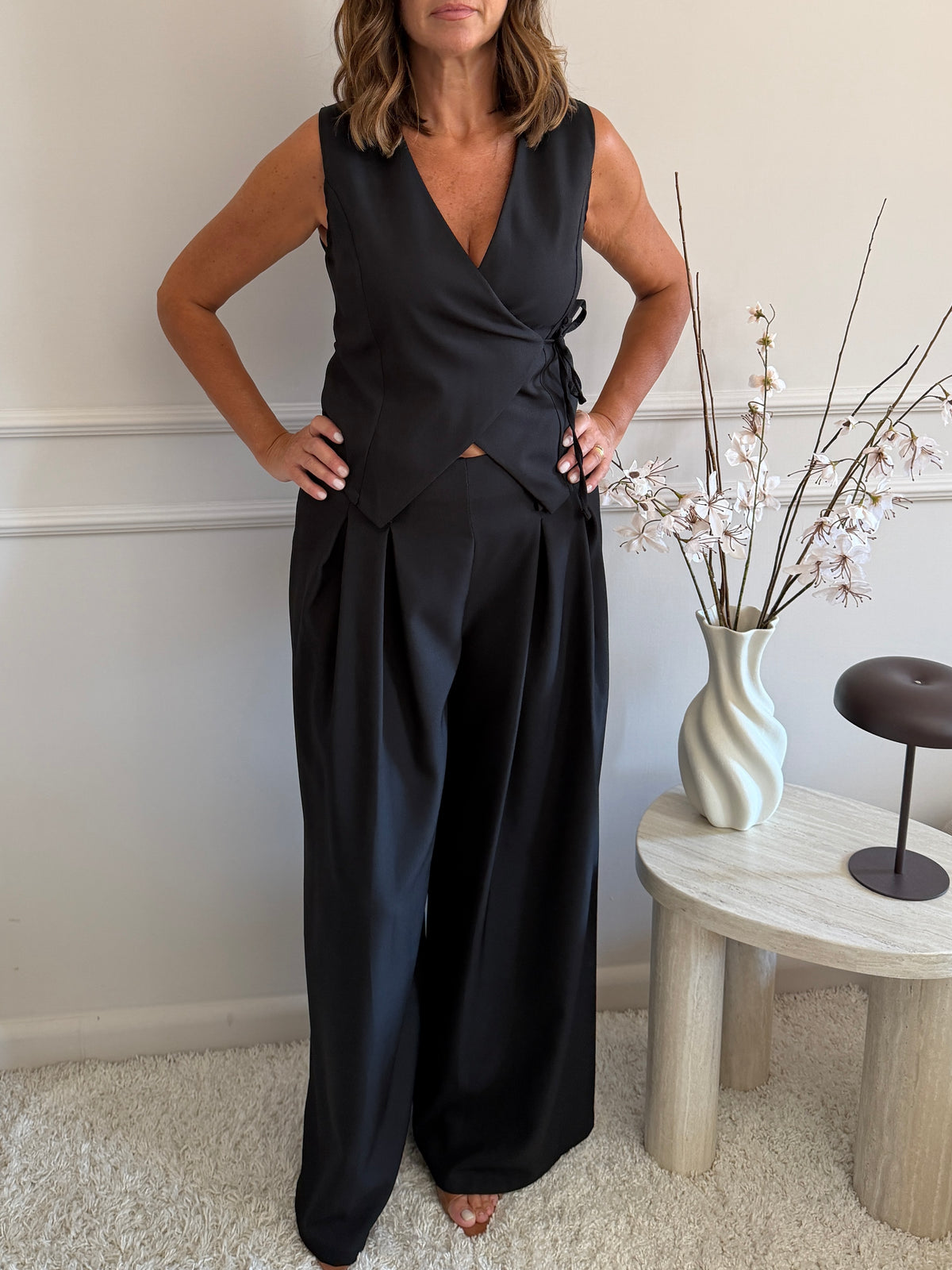 Coordinato Top Incrociato e Pantalone Palazzo