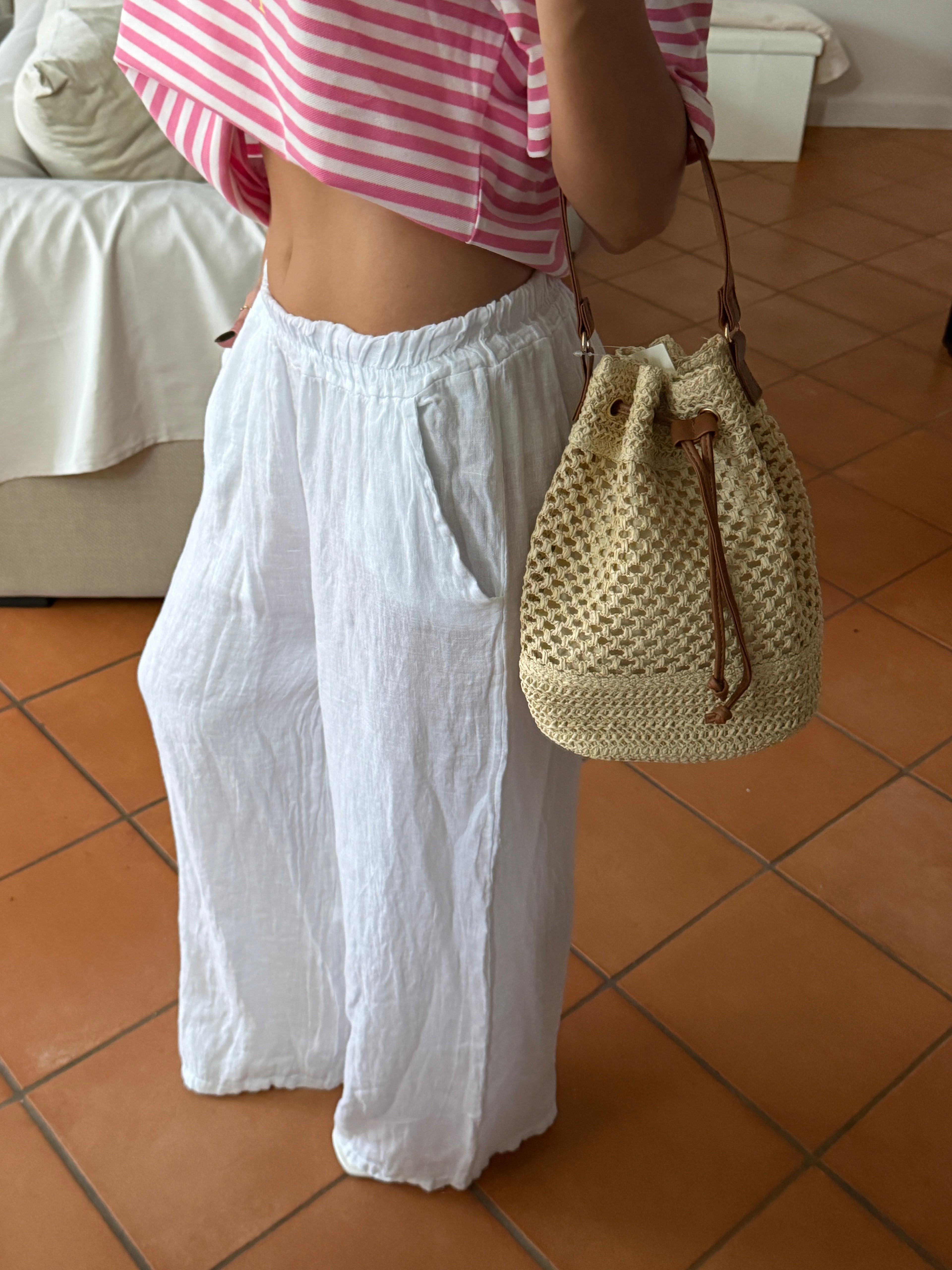 Pantalone palazzo in lino