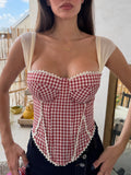 Corsetto con Spalline in Tulle e Schiena Incrociata