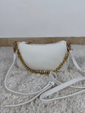 Borsa mini  con catena dorata e tracolla