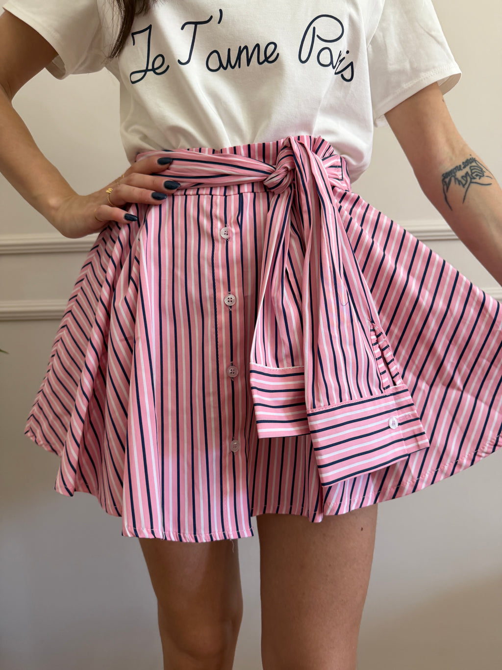Gonnellina Righe Shirt Style