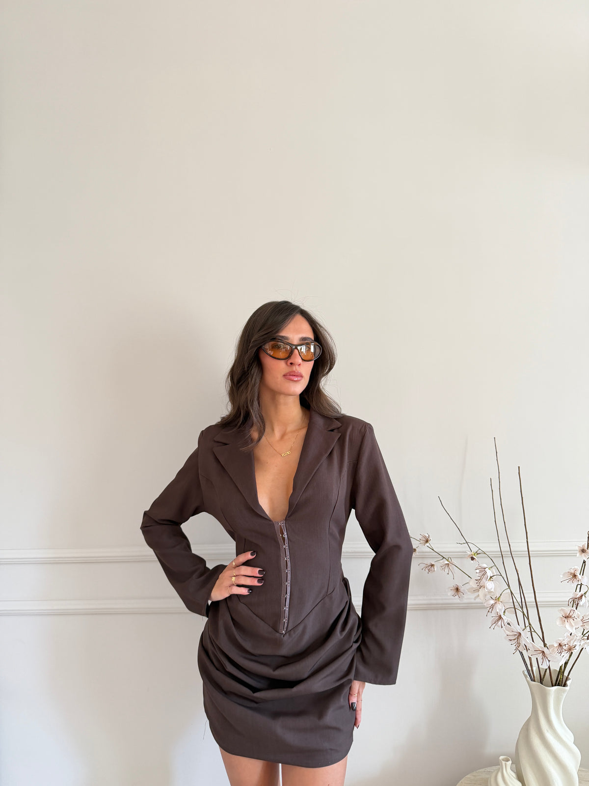 Abito Blazer con Drappeggio