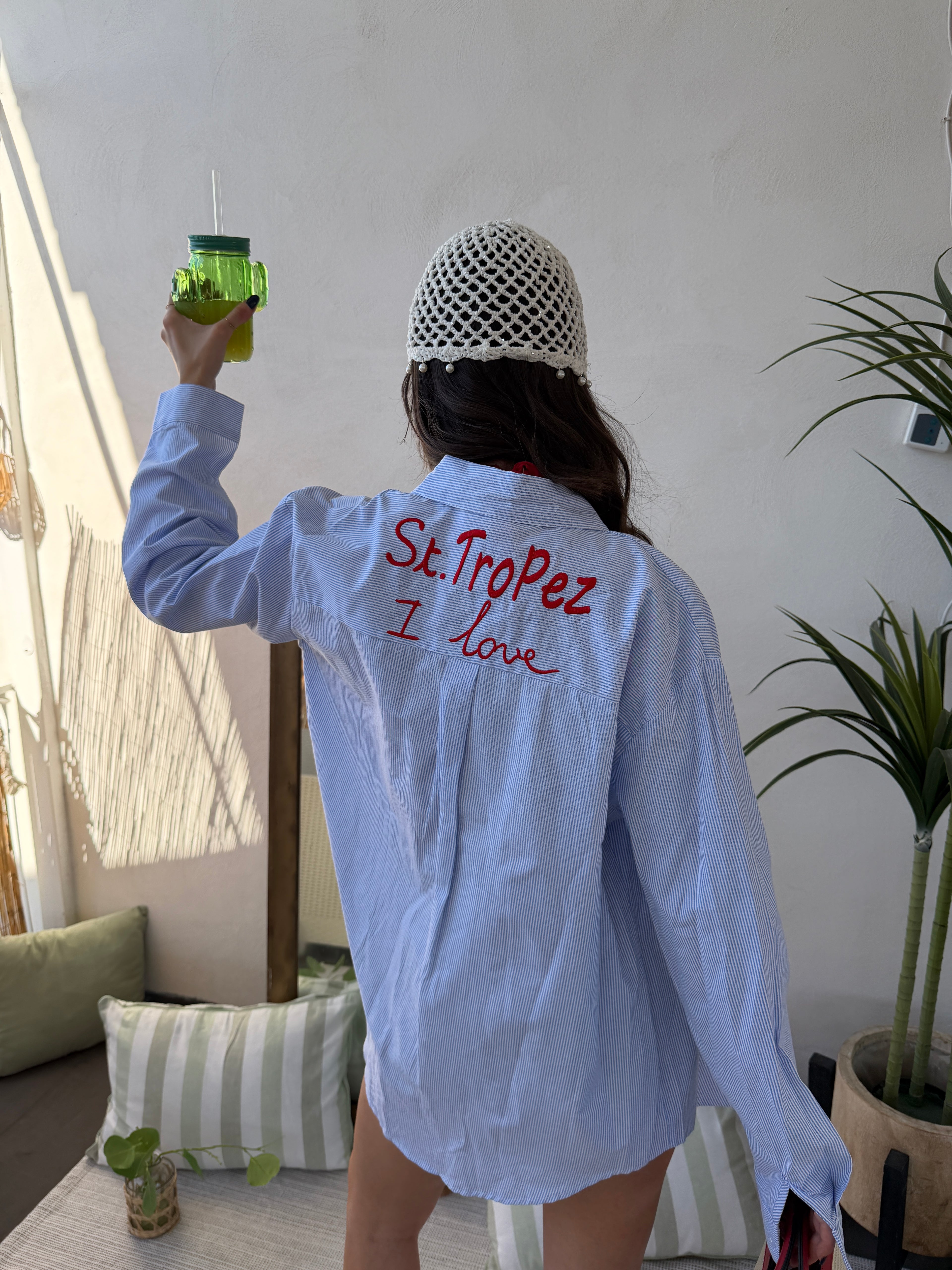 Camicia Over Ricamata “St. Tropez”