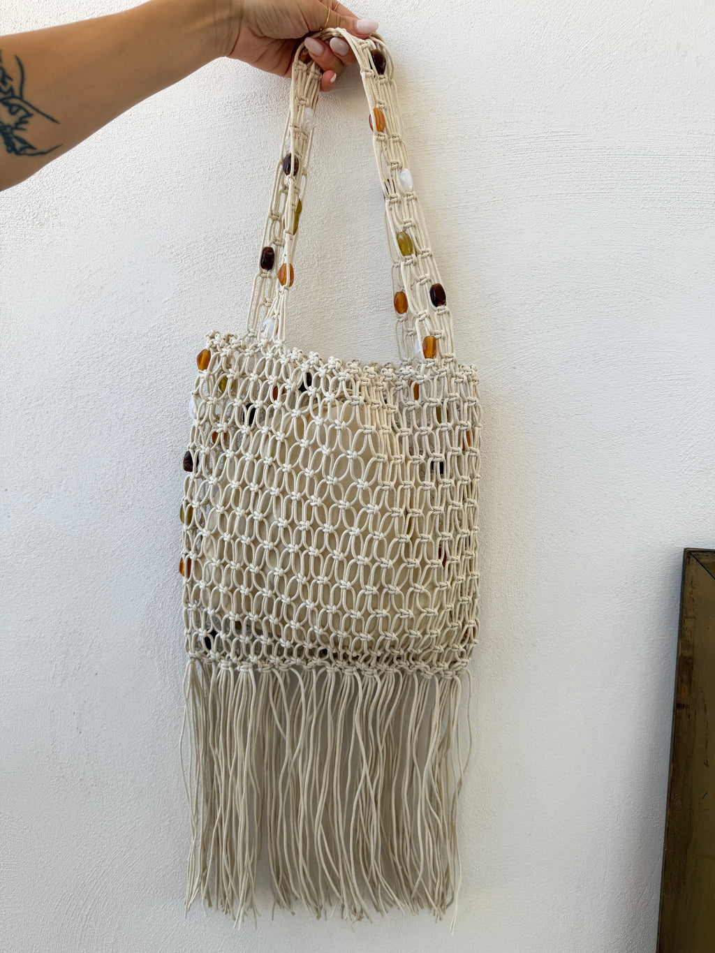 Borsa con Perline e Frange