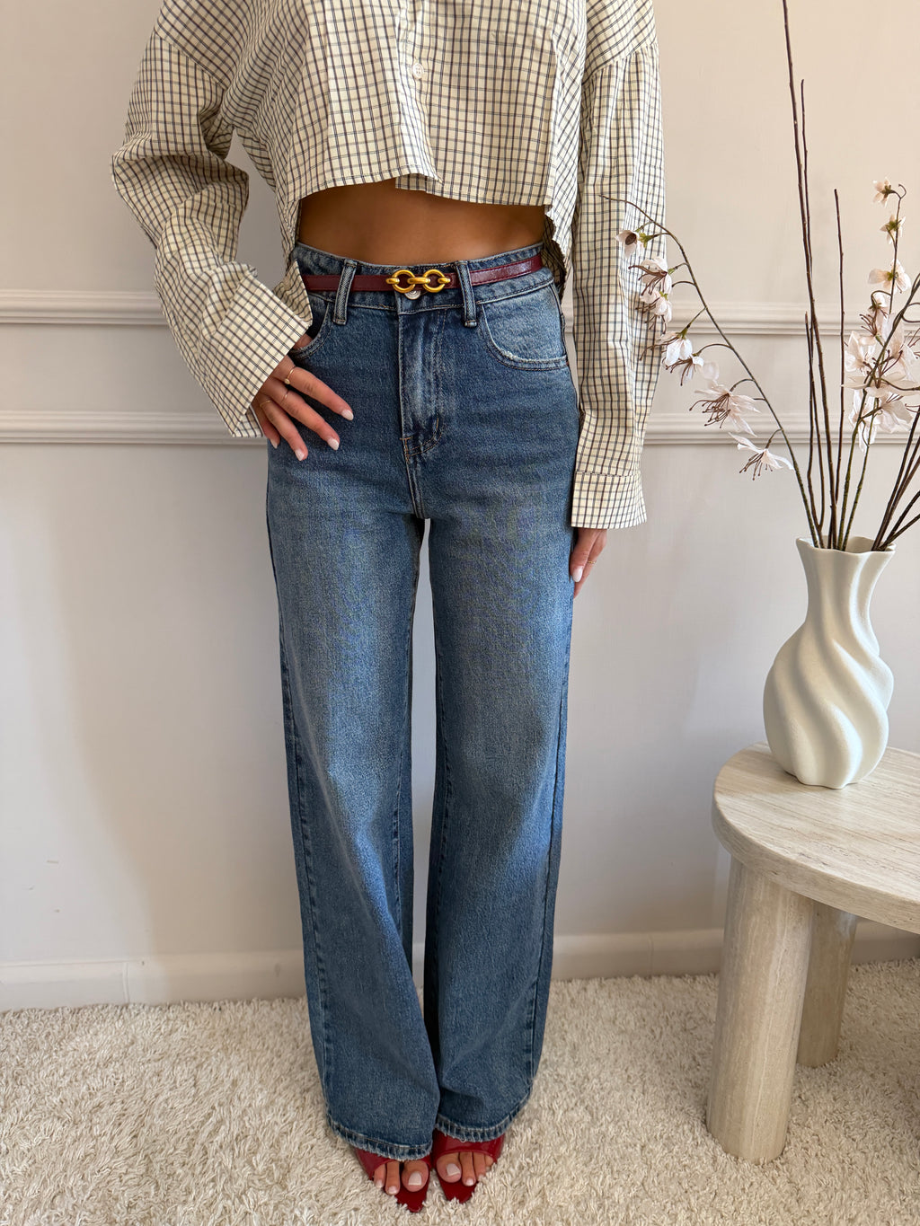 Jeans Wide Leg a Vita Alta