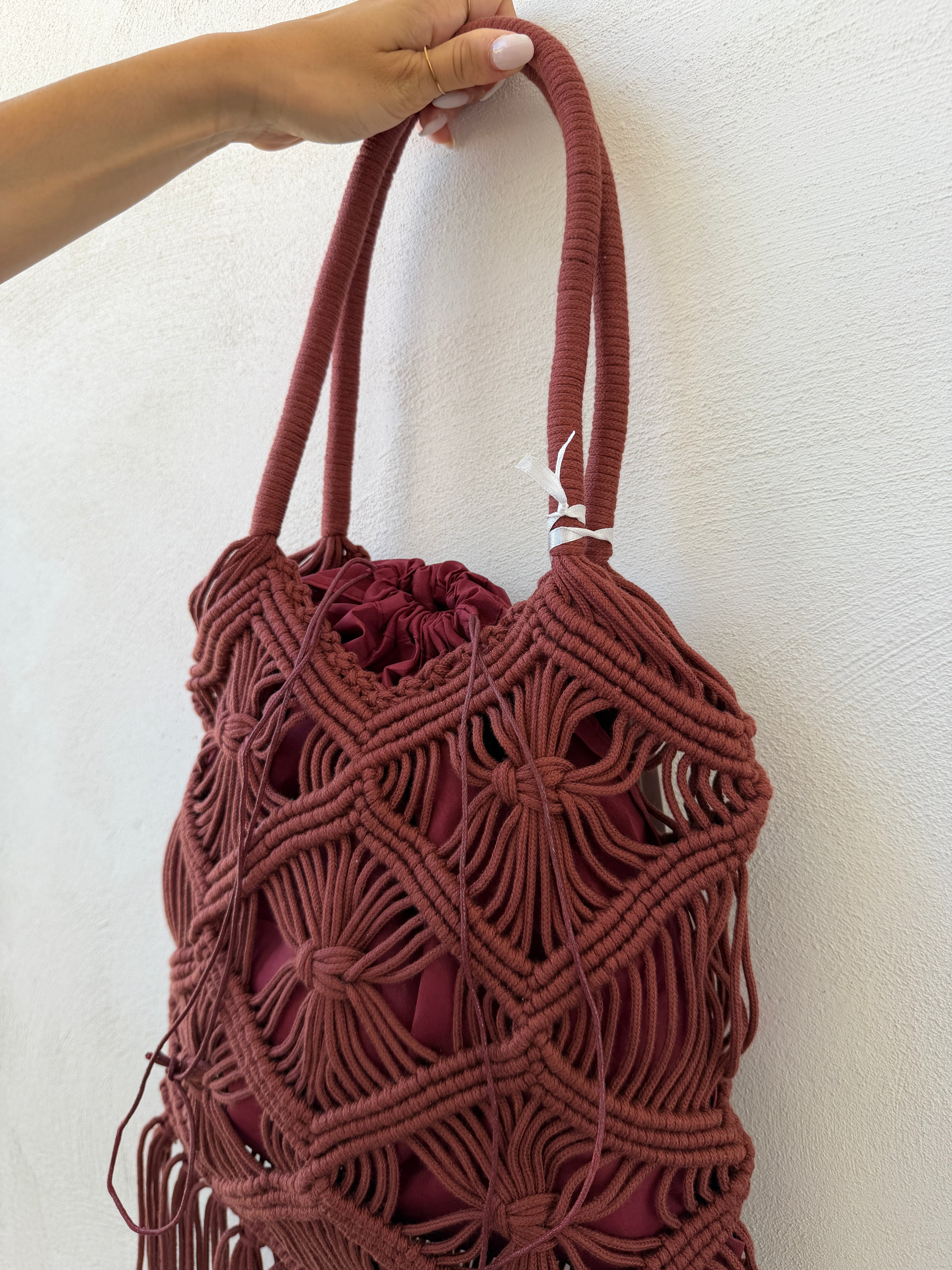 Borsa intrecciata con Frange