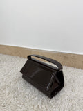 Mini Bag in Vernice con Manico Rigido e Catena Gold