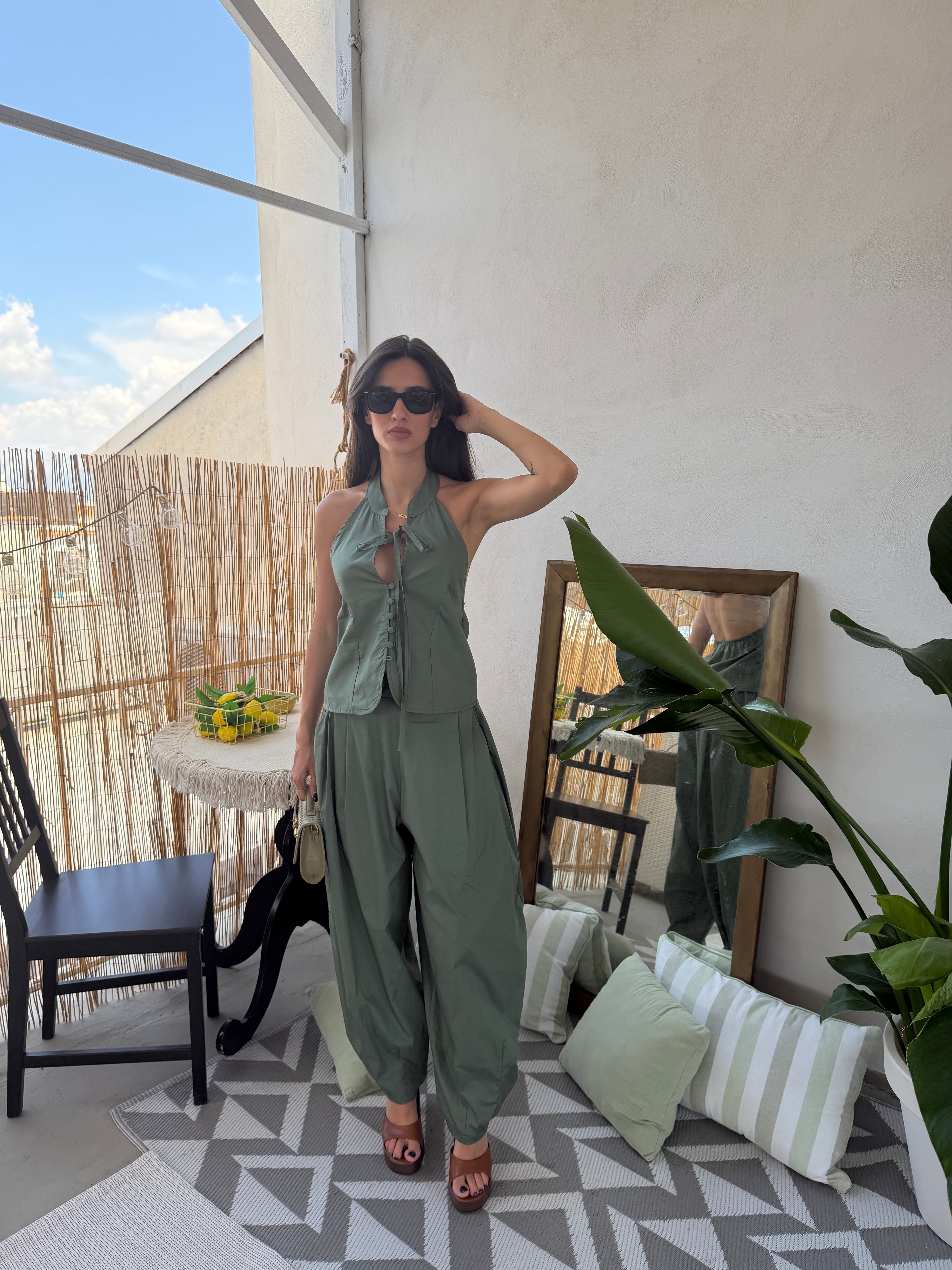 Completo Halter Balloon – Top & Pantalone