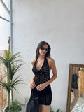 Abito Copricostume Tropical Crochet con Schiena Scoperta