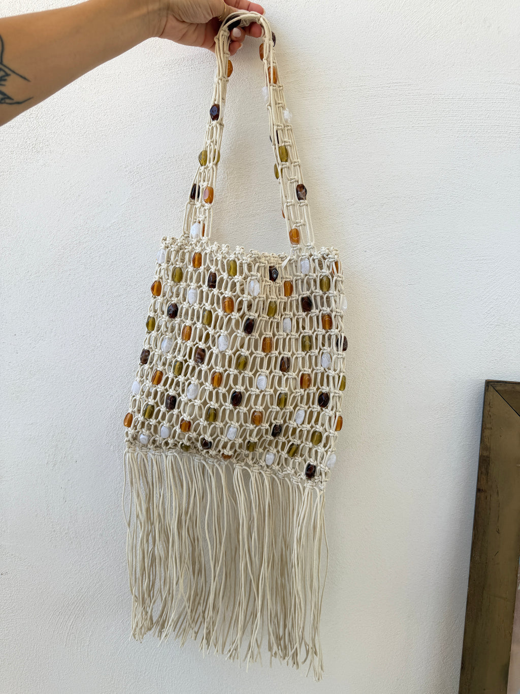 Borsa con Perline e Frange