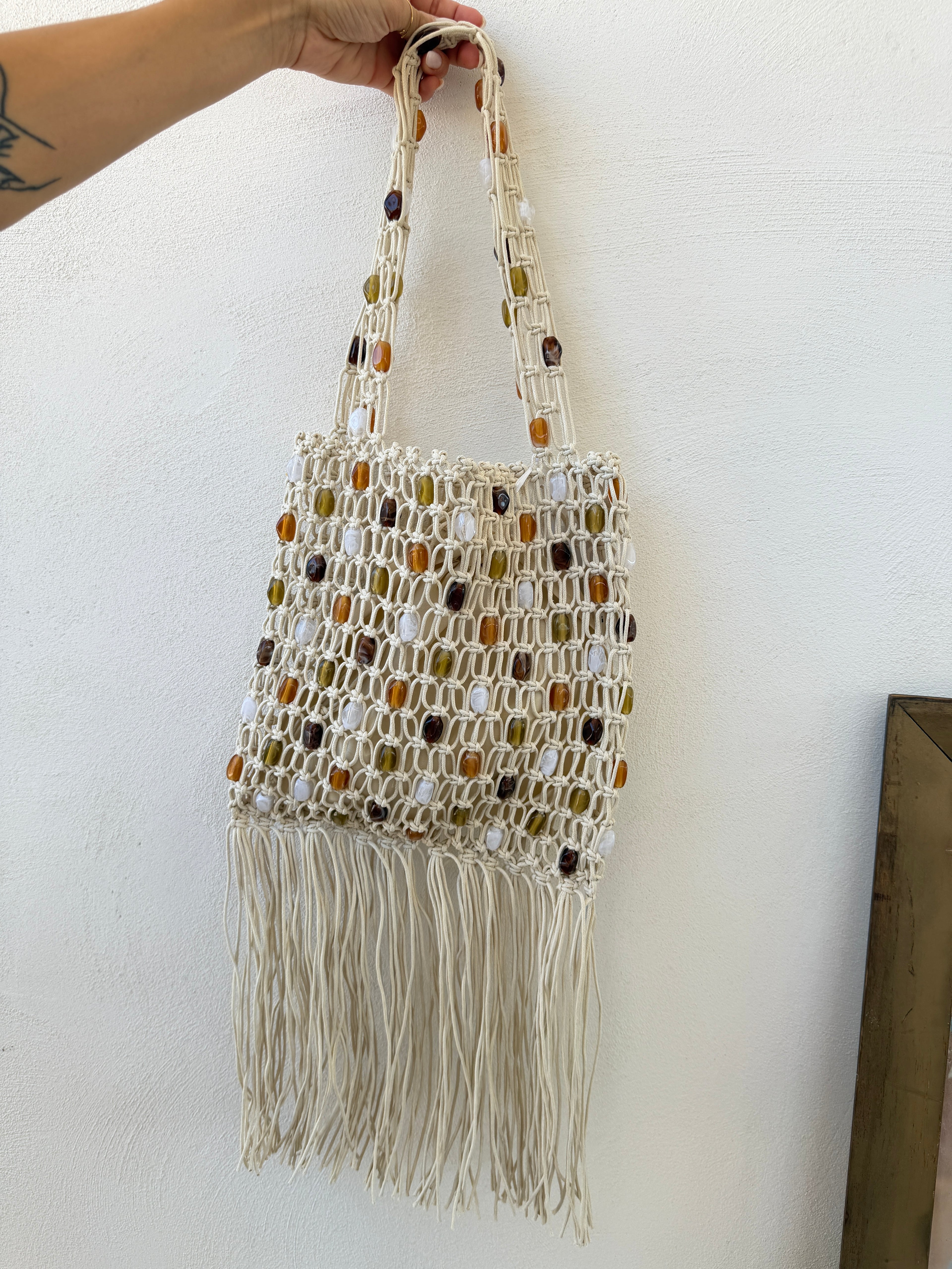 Borsa con Perline e Frange