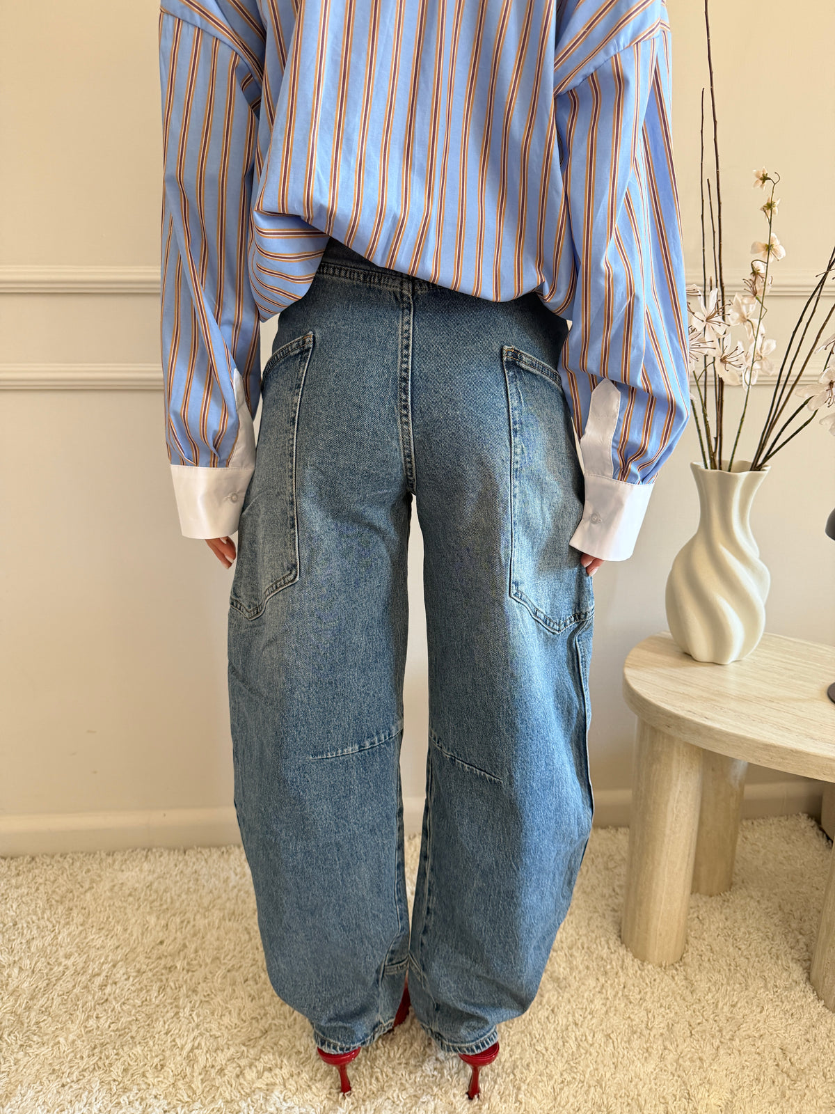Jeans Cargo  con Cintura Cravatta