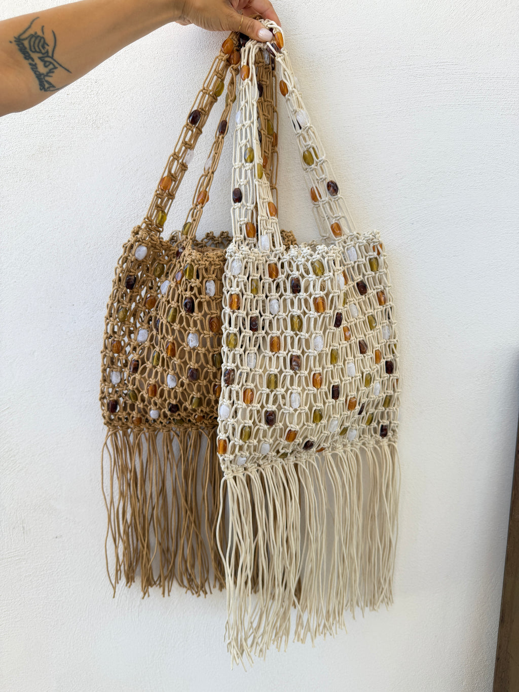 Borsa con Perline e Frange