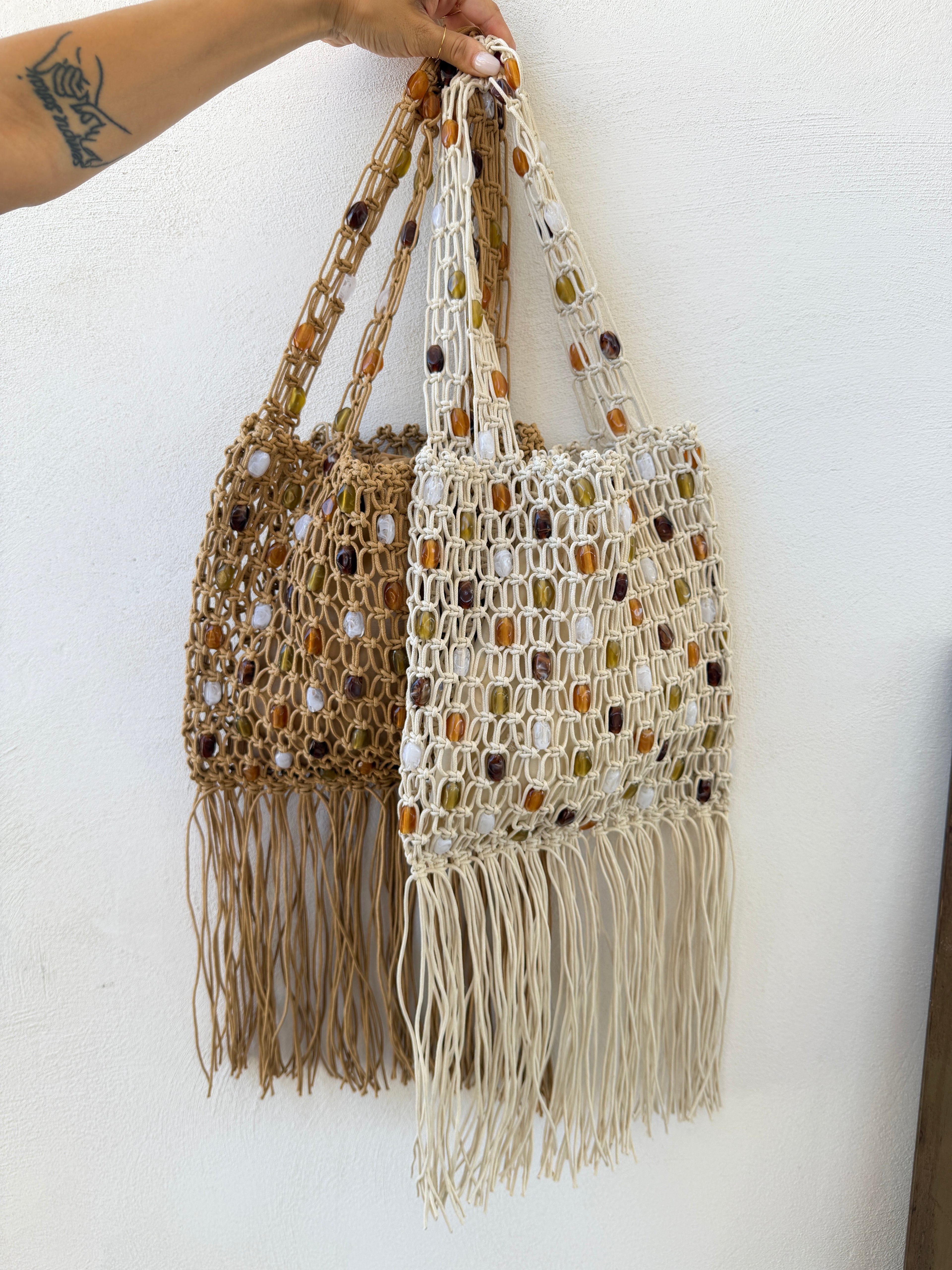 Borsa con Perline e Frange