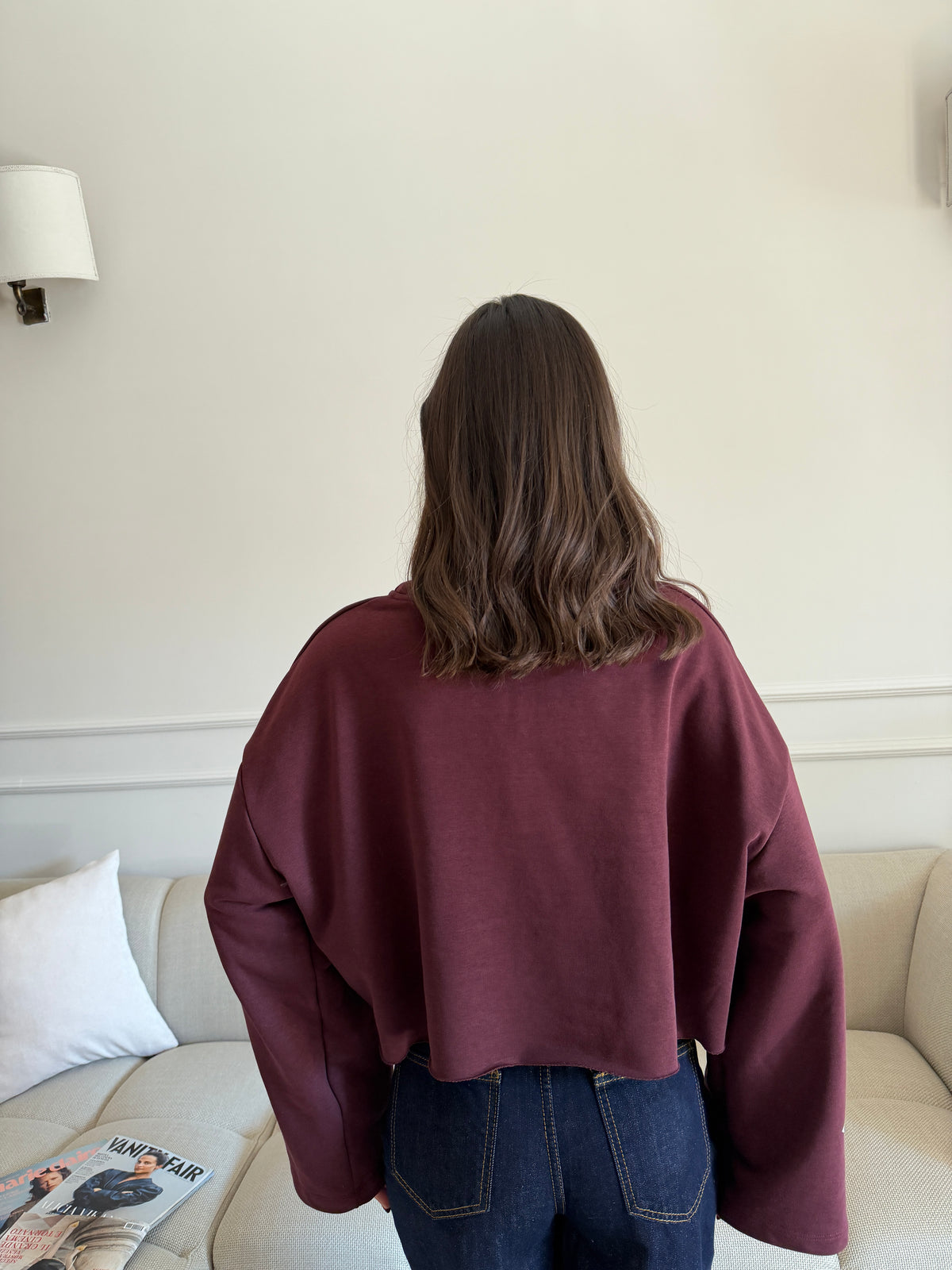 Felpa Cropped con Stelle