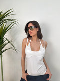 Body donna  con pizzo – Top aderente con scollo strutturato