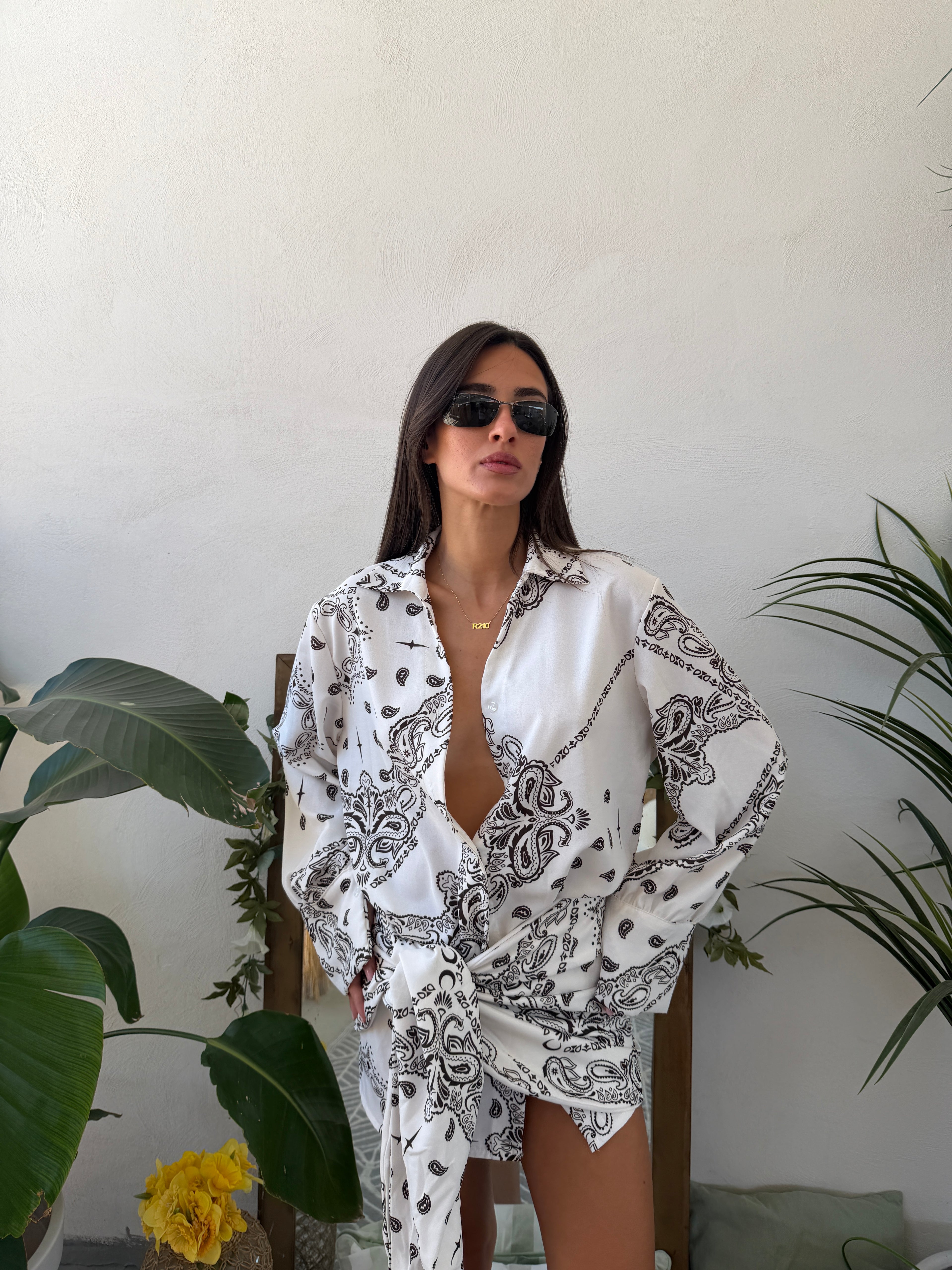 Completo camicia e gonna  con stampa paisley