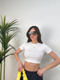 T-shirt crop mezze maniche slim fit (Lumina)