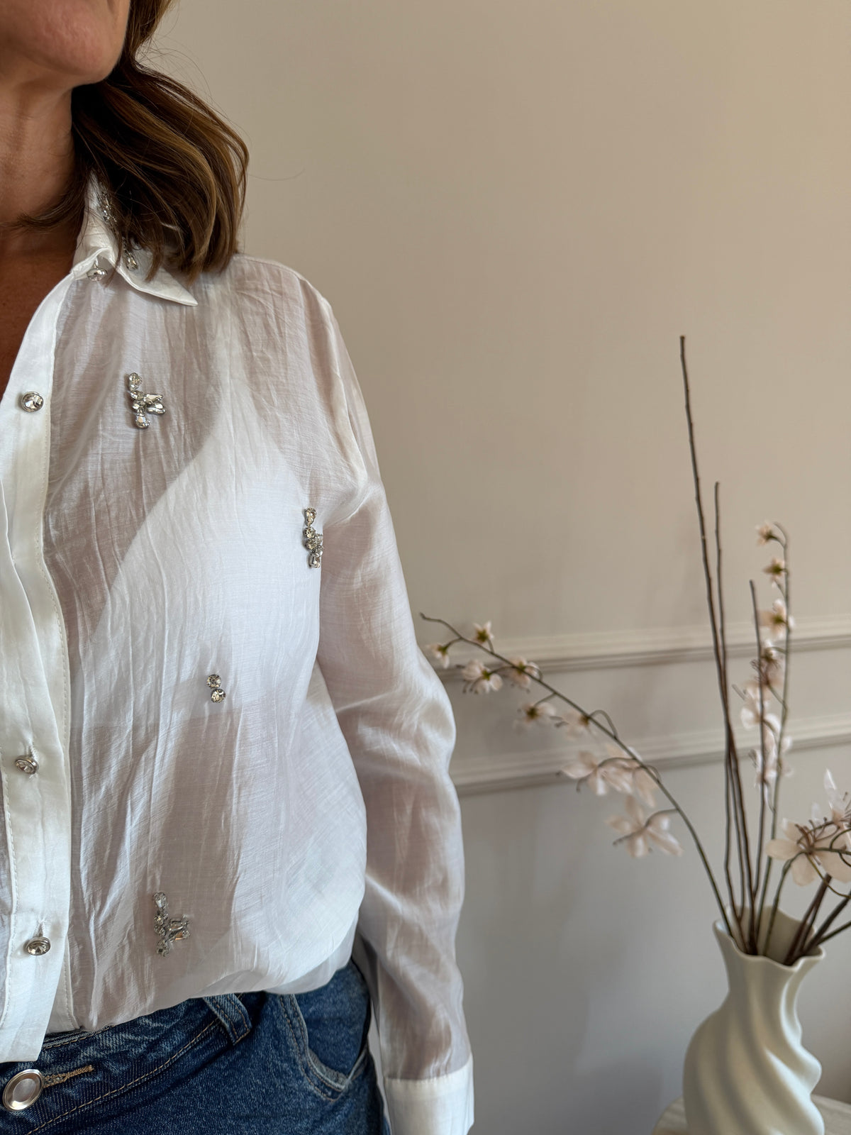 Camicia regular con applicazioni