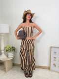 Coordinato  a Righe Top Fascia e Pantalone balloon