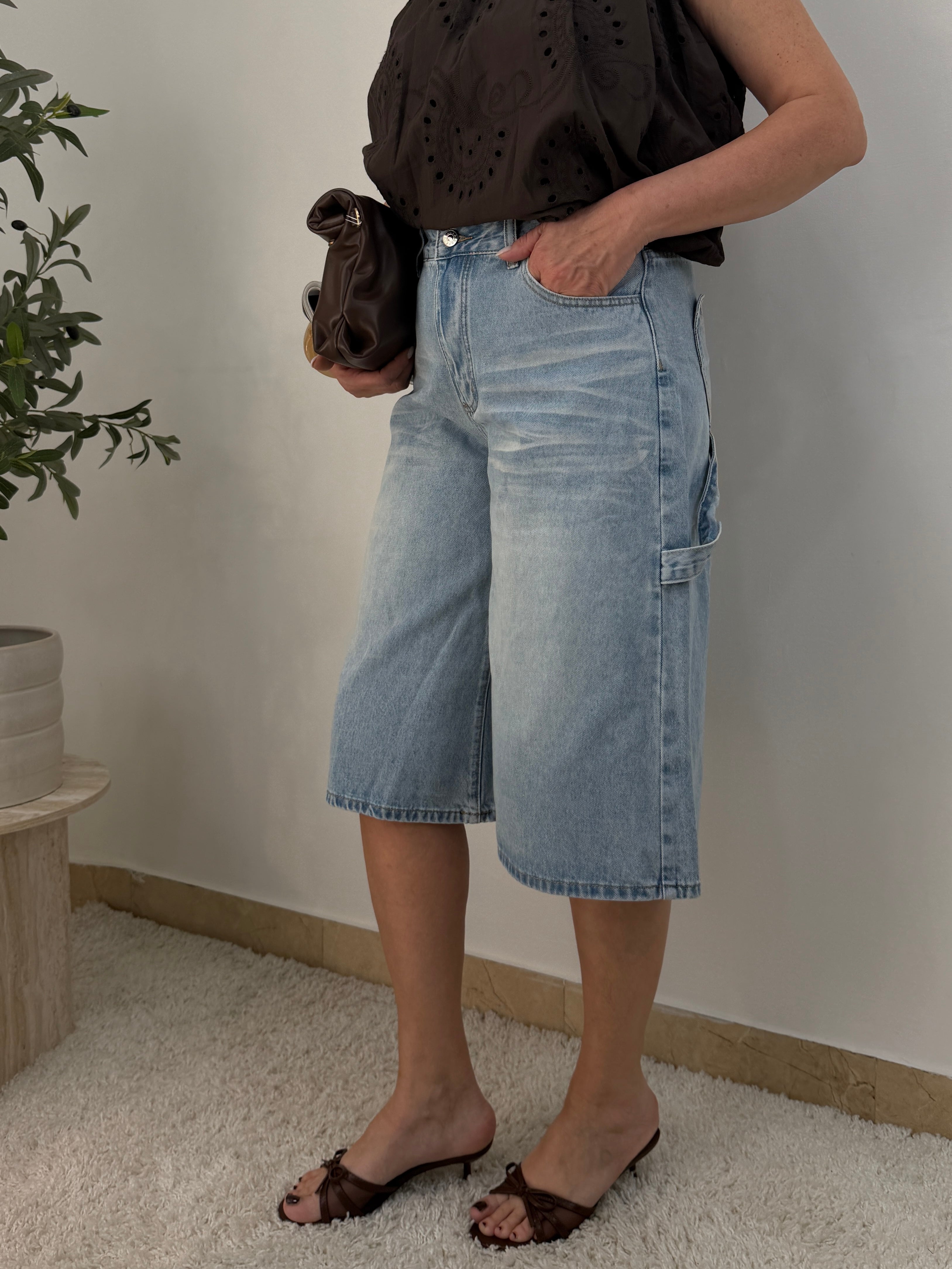 Bermuda Denim Heart Pocket Over