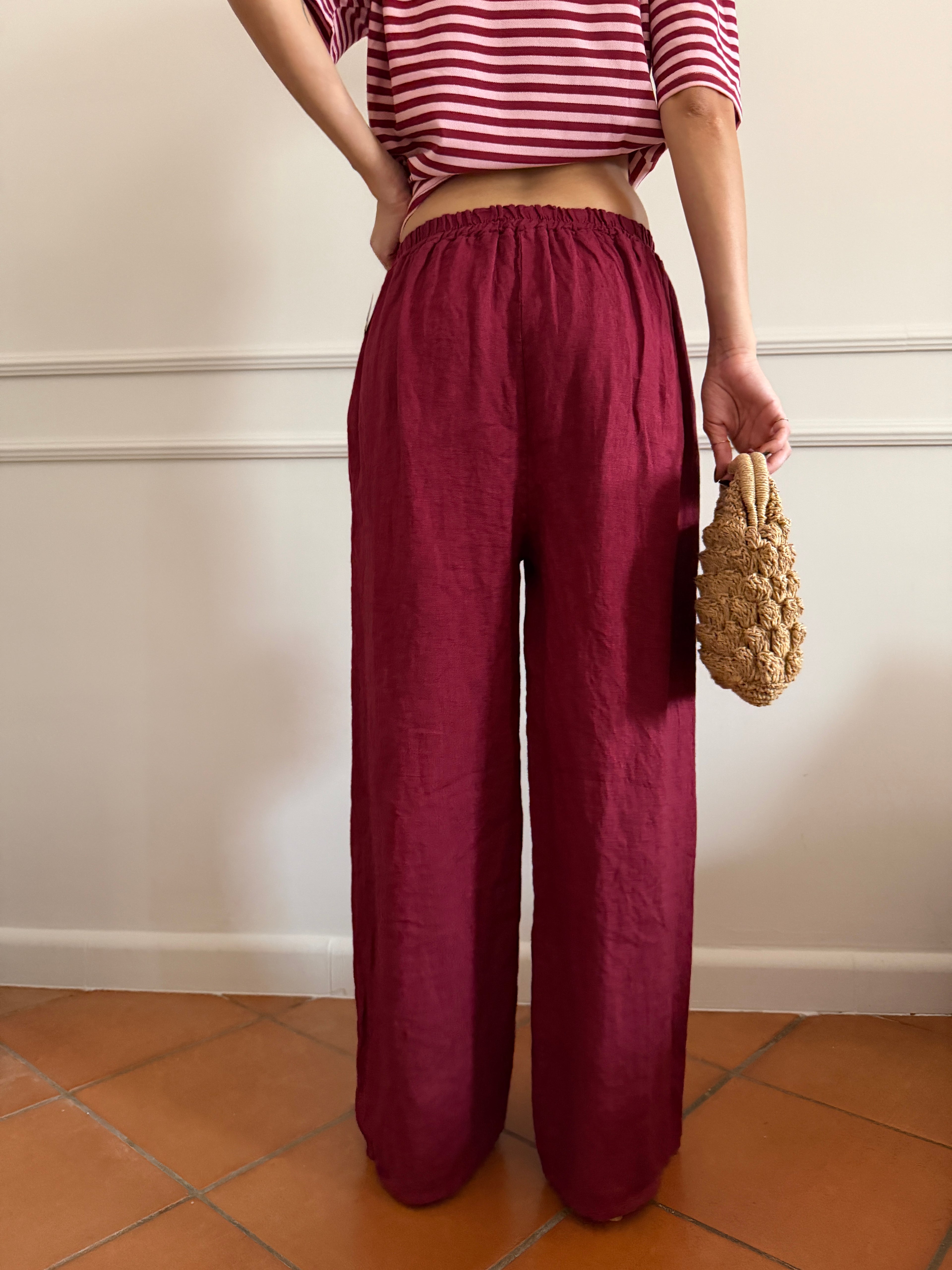 Pantalone palazzo in lino