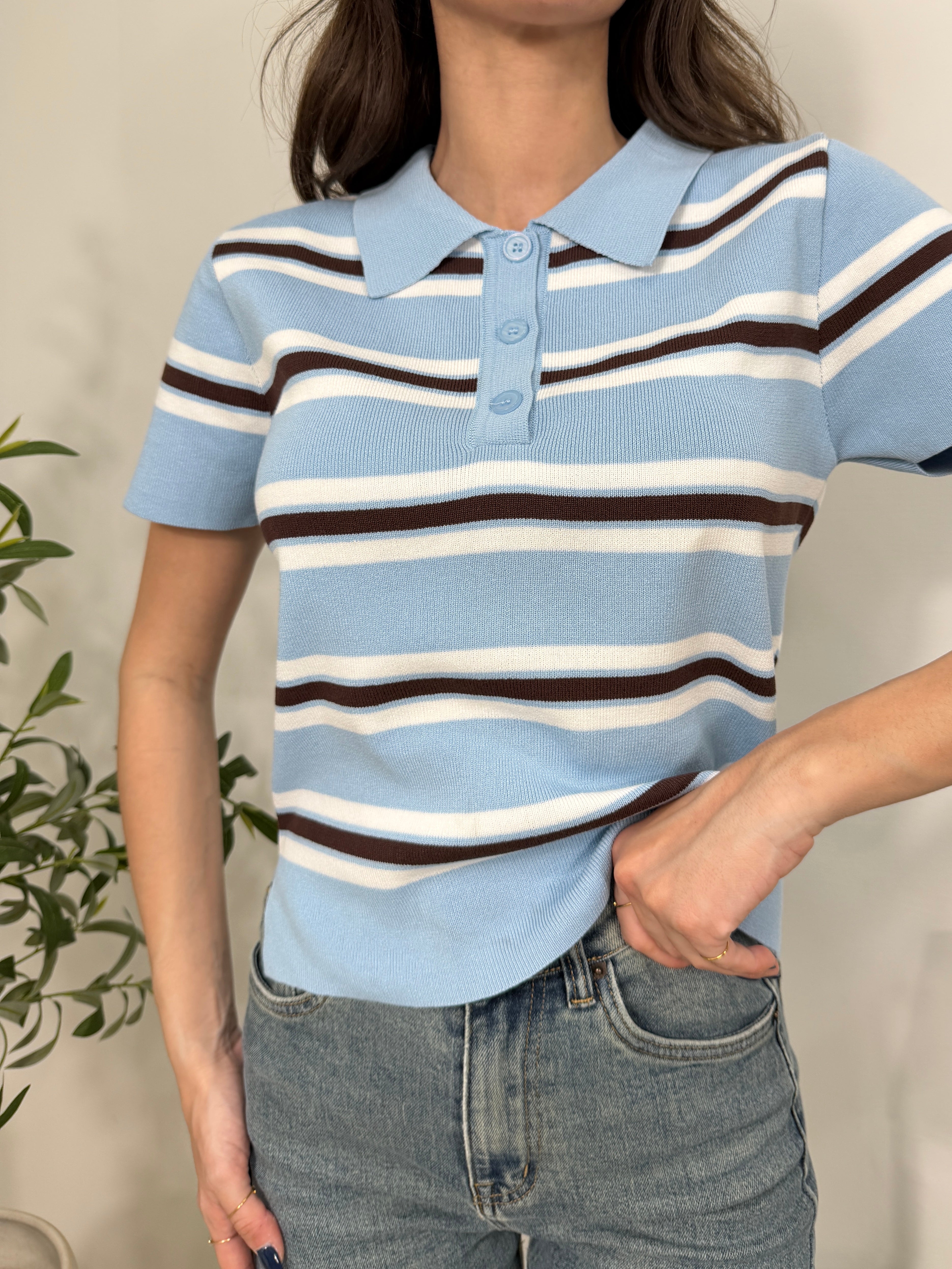 Polo in Maglia a Righe