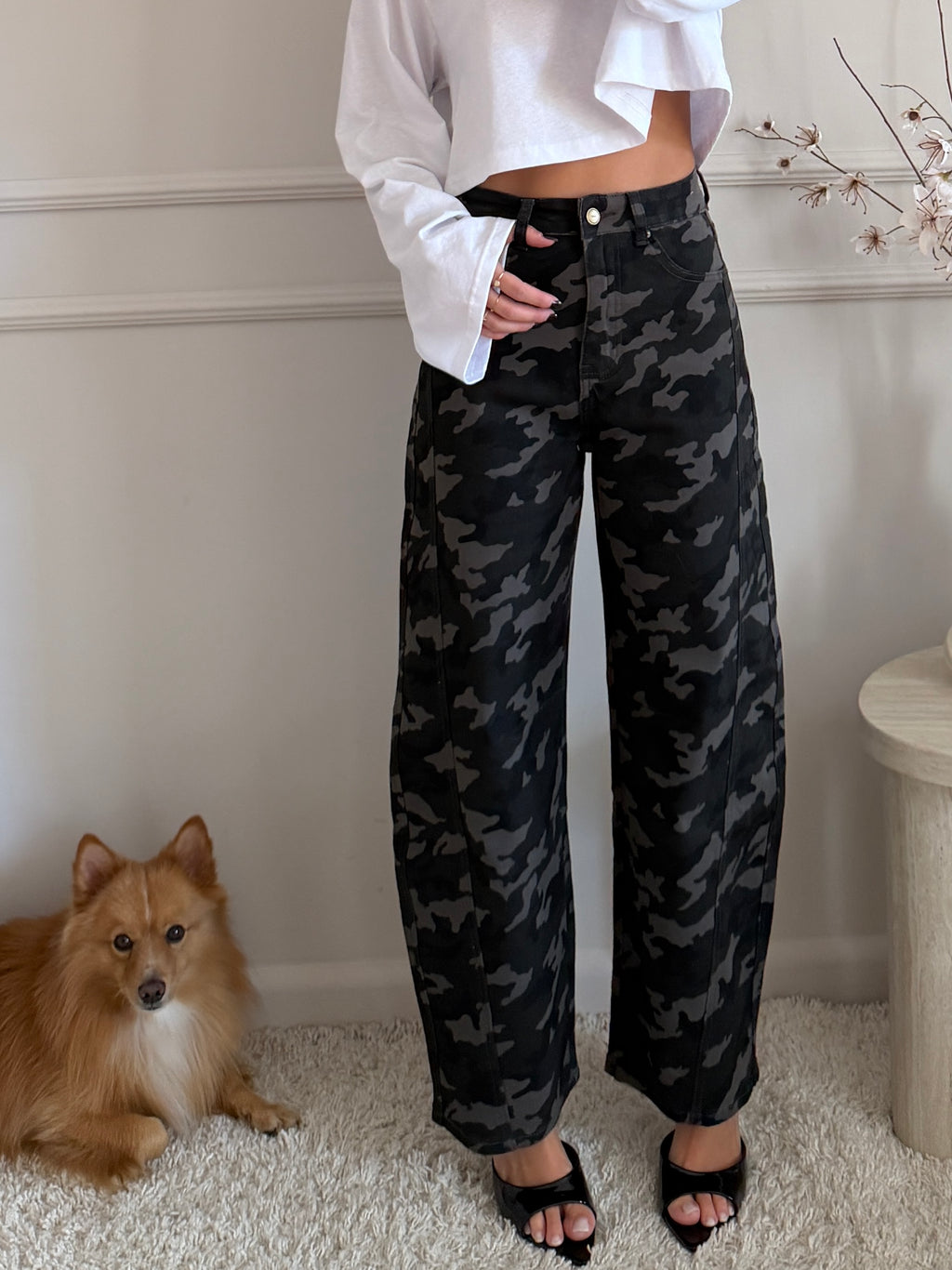 Jeans Wide Leg Camouflage