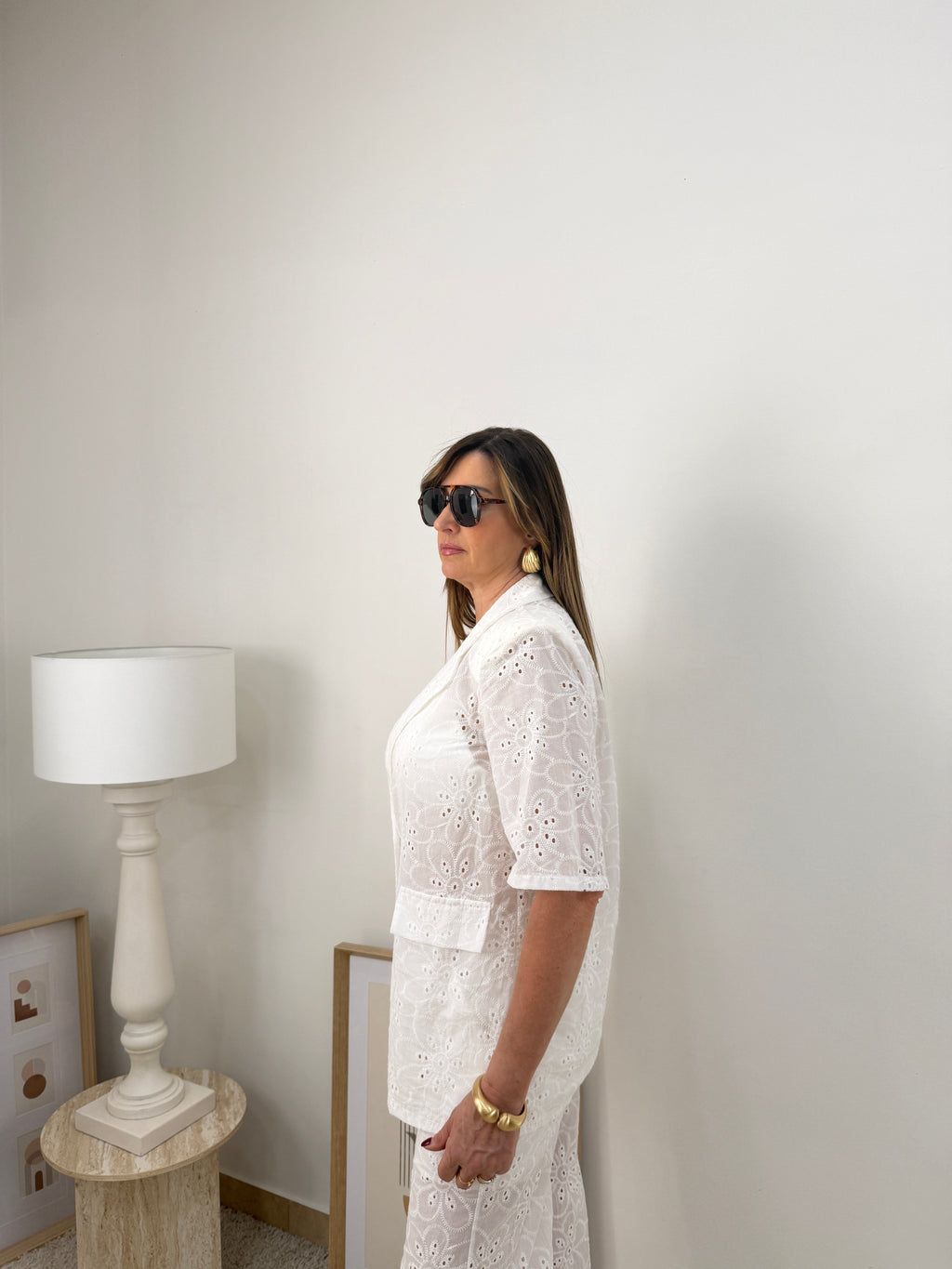 Coordinato Pizzo Sangallo  Giacca Pantalone e top
