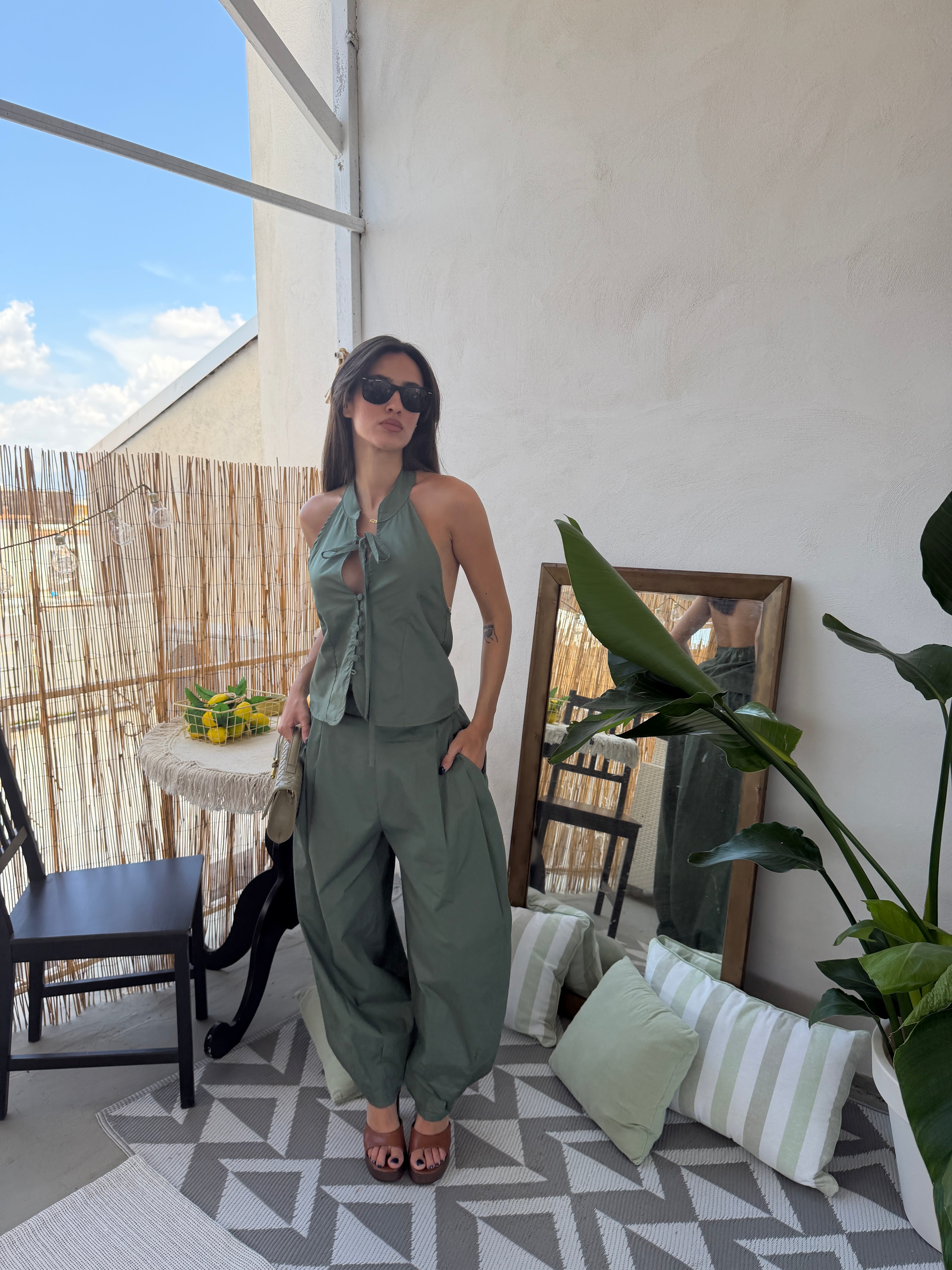 Completo Halter Balloon – Top & Pantalone