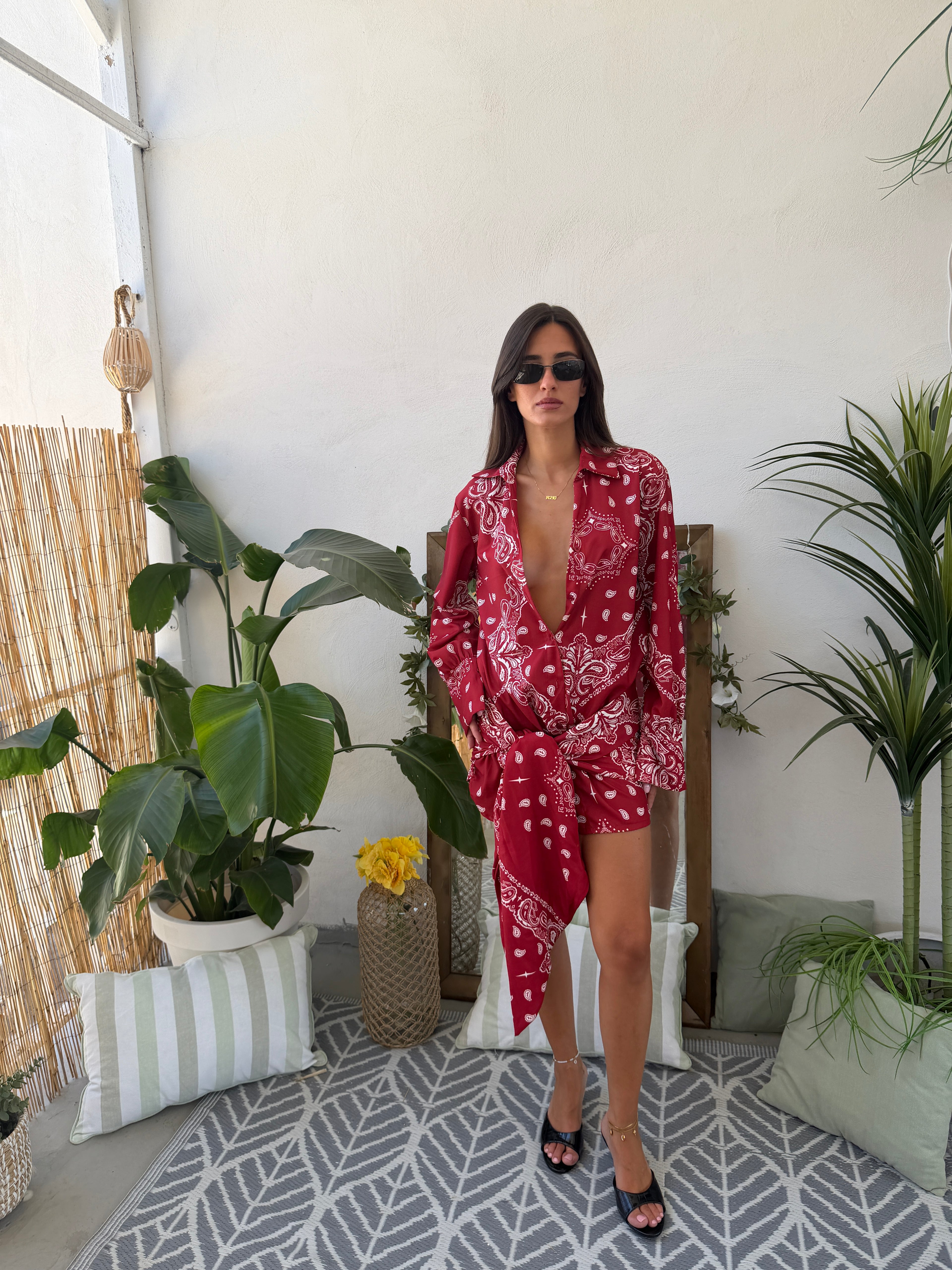 Completo camicia e gonna  con stampa paisley