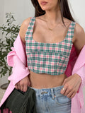 Top Crop a Quadri – con Schiena Elasticizzata