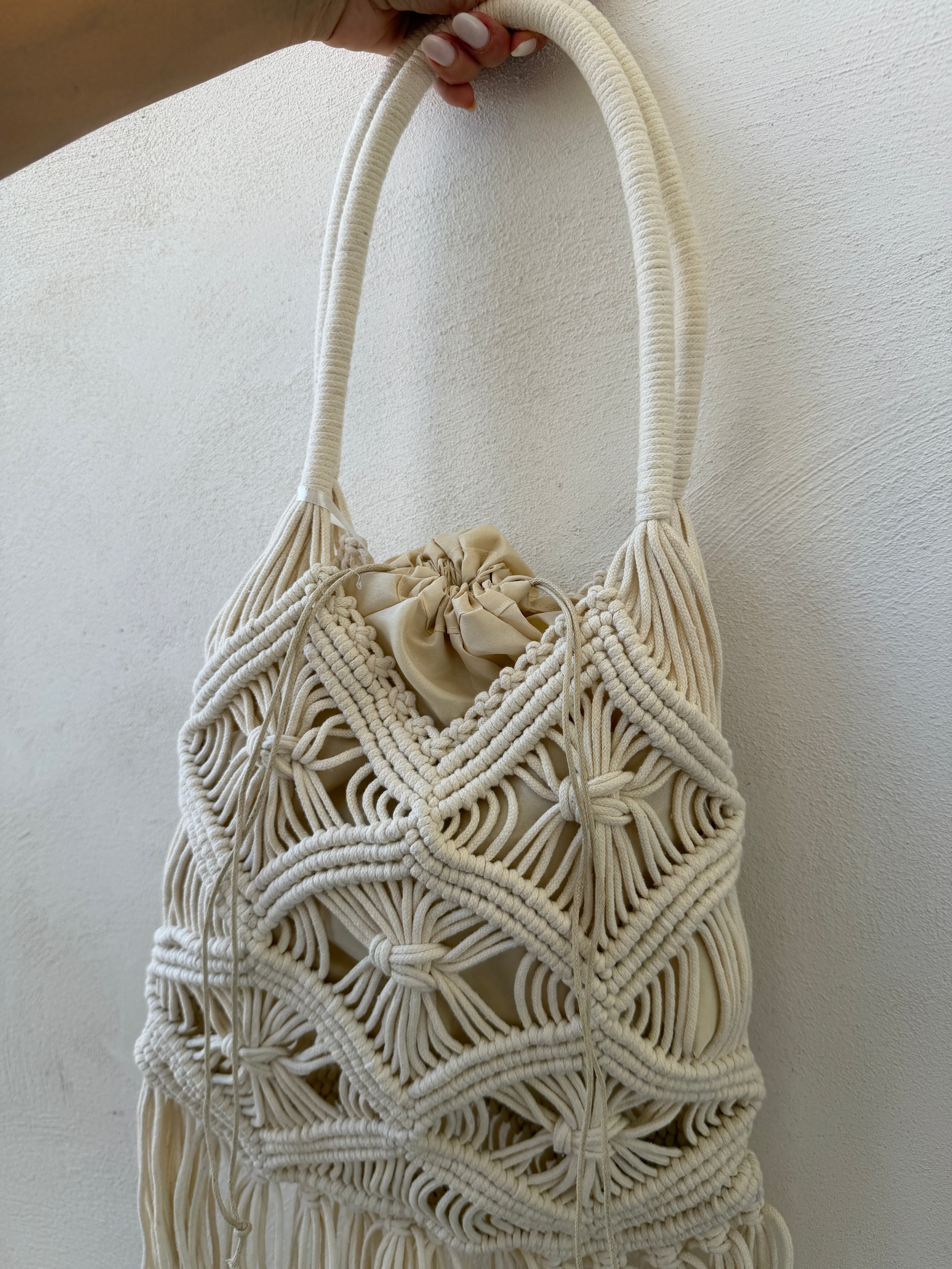 Borsa intrecciata con Frange