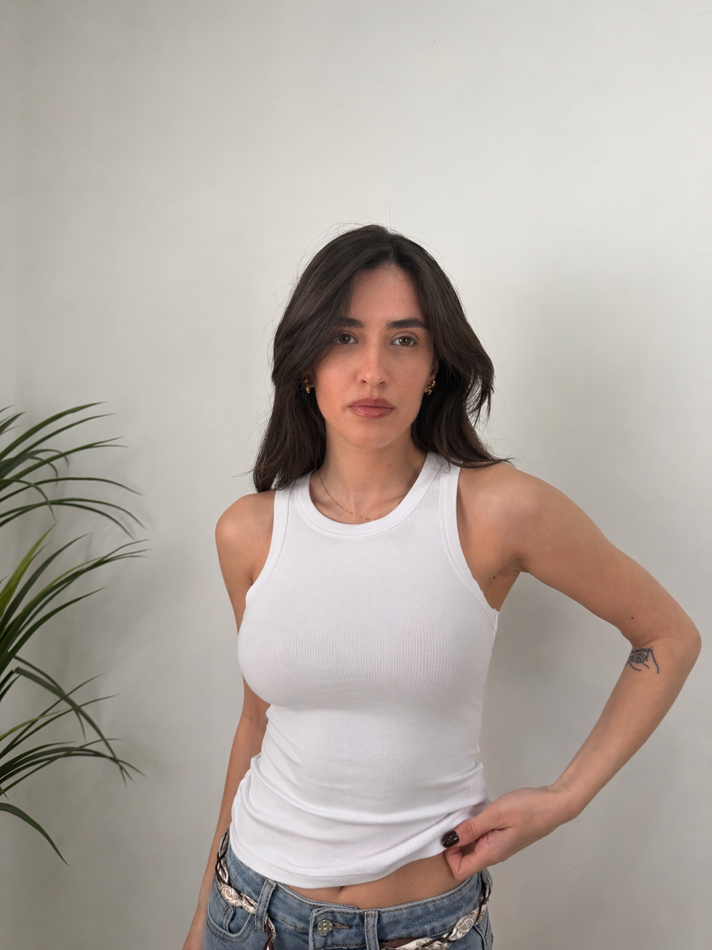 Canotta e a costine slim-fit
