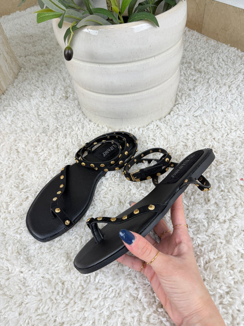 Sandali Flat Borchie Gold