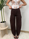 Jeans balloon  fit marrone