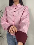 CAMICIA FIT SAGOMATO CON BOTTONI E RISVOLTO A CONTRASTO