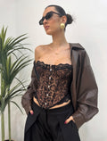 Corsetto animalier con lacci