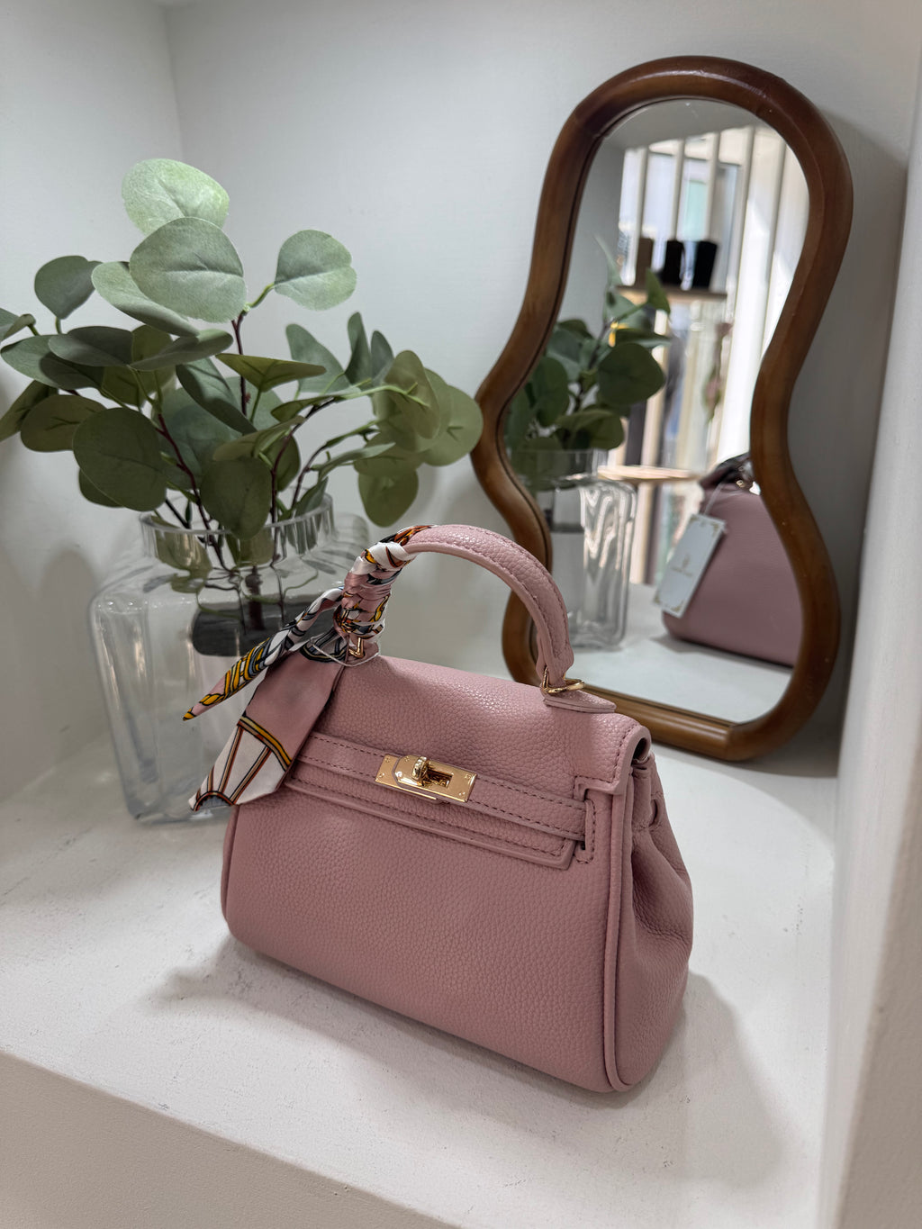 Borsa mini  con manico e foulard decorativo
