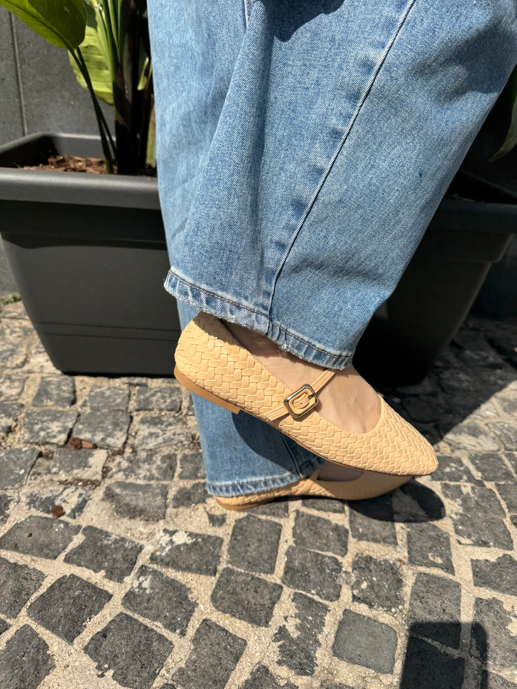 Ballerine Donna Intrecciate  con Cinturino
