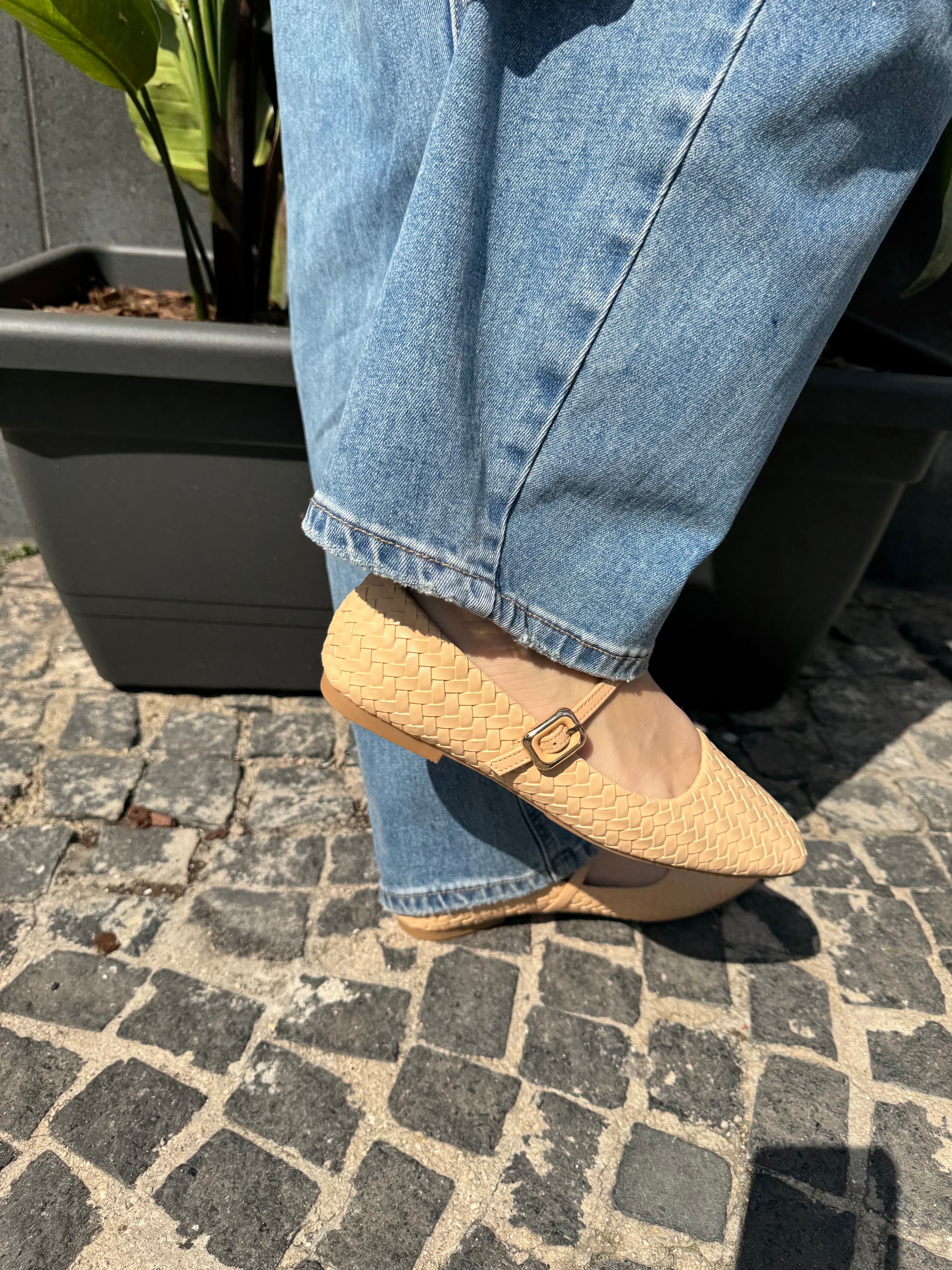 Ballerine Donna Intrecciate  con Cinturino
