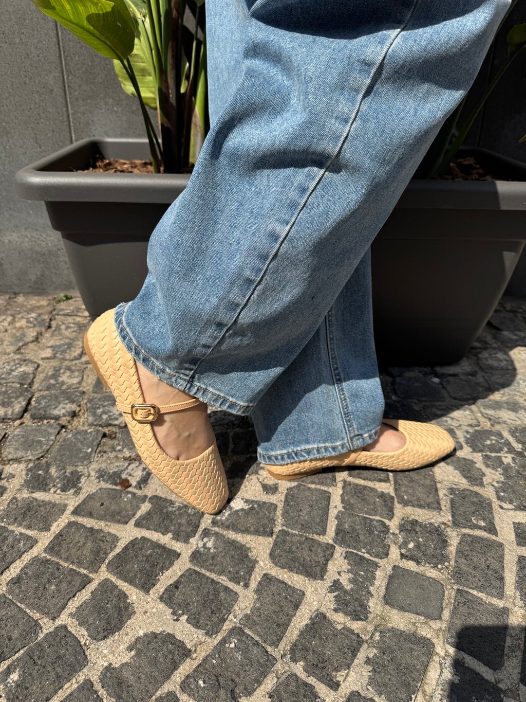 Ballerine Donna Intrecciate  con Cinturino