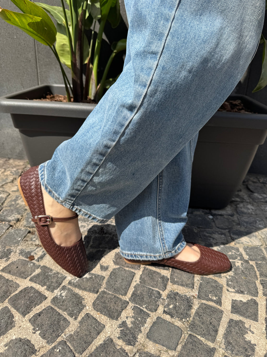 Ballerine Donna Intrecciate  con Cinturino