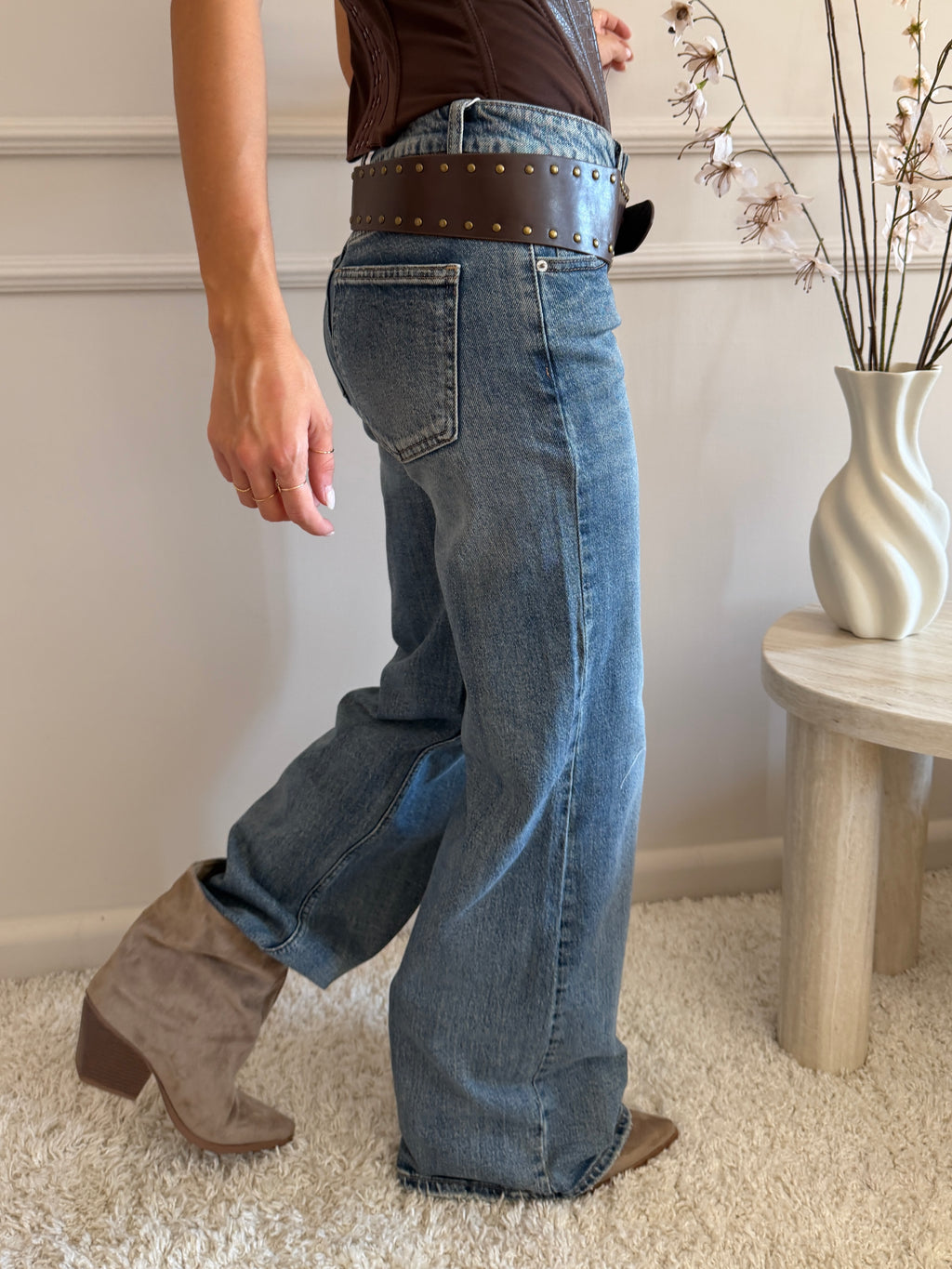 Jeans Wide Leg con cintura