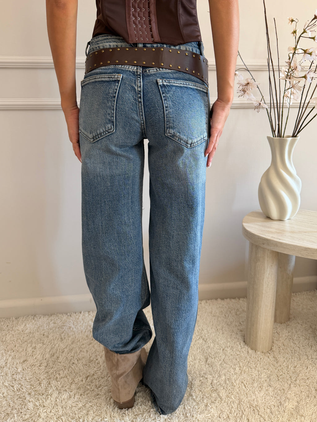 Jeans Wide Leg con cintura